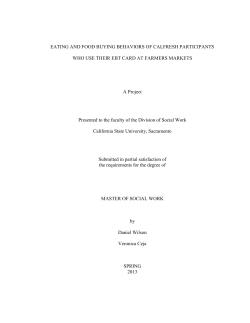 EATING AND FOOD BUYING BEHAVIORS OF CALFRESH