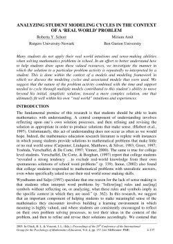 analyzing student modeling cycles in the context of a