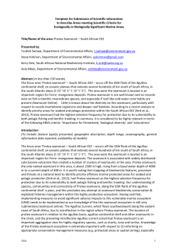 Template for Submission of Scientific Information to Describe Areas