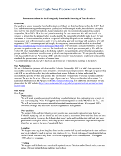 our Tuna Procurement Policy