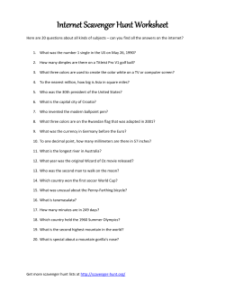 Internet Scavenger Hunt Worksheet - Scavenger