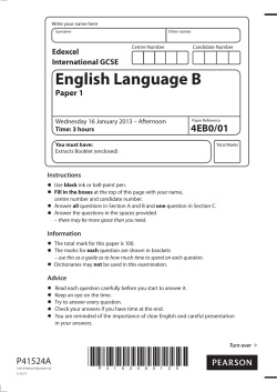English Language B - Edexcel