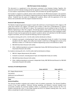RBE PhD Student Online Handbook This document is a supplement