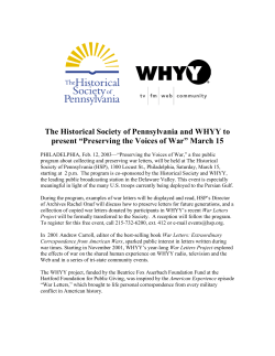WHYY`s year-long WHYY`s War Letters Project explored the effects