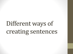Different ways of creating complex sentences