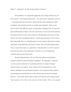 Chapter 1: introduction: the affect program theory of emotions There