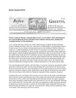 Boston Gazette Article