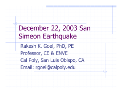 December 22, 2003 San Simeon Earthquake