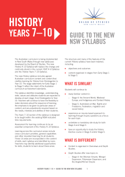 History Years 7&ndash;10 Guide