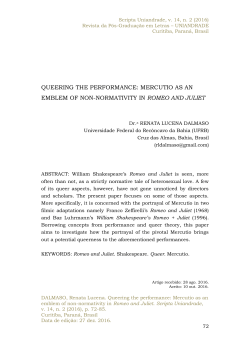 queering the performance: mercutio as an emblem of