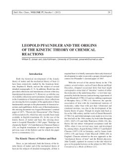 leopold pfaundler and the origins of the kinetic theory of chemical