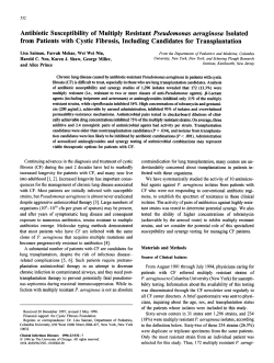 Antibiotic Susceptibility of Multiply Resistant Pseudomonas