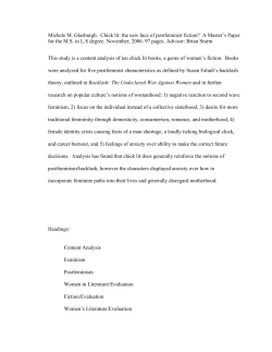 Michele M. Glasburgh. Chick lit: the new face of postfeminist fiction