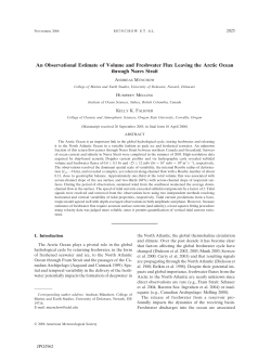 An Observational Estimate of Volume and Freshwater Flux Leaving