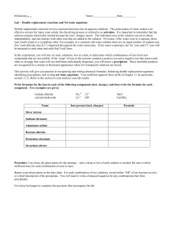 Double replacement reactions and Net ionic equations