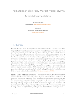 The European Electricity Market Model EMMA Model documentation