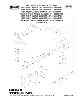 parts list for parts list for 1963 right angle die grinder - Tool
