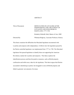 ABSTRACT Title of Document: DIFFICULITIES IN LOYALISM AFTER