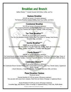 2016 FGC Banquet Menu