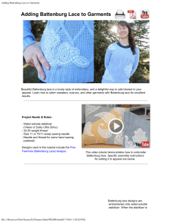 Adding Battenburg Lace to Garments