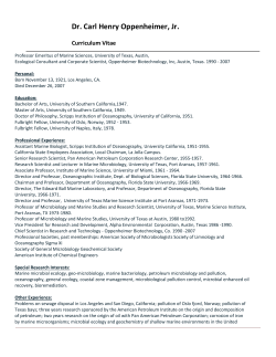Dr Carl. H. Oppenheimer C.V. - Oppenheimer Biotechnology, Inc.