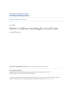 Horton v. California: Searching for a Good Cause