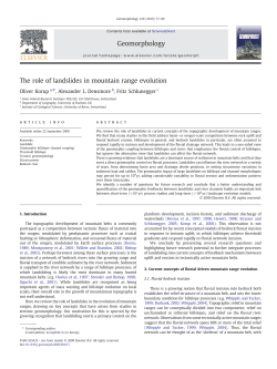 The role of landslides in mountain range evolution