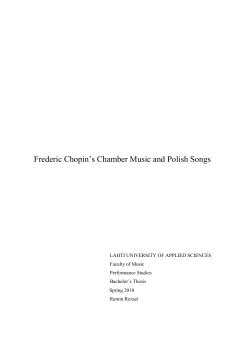 Frederic Chopin`s Chamber Music and Polish Songs