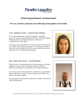 Field Organizational Announcement
