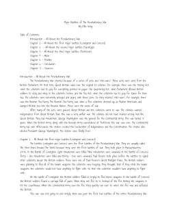 Major Battles of The Revolutionary War By Ellie Song Table of