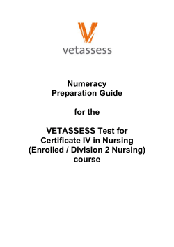 Numeracy Preparation Guide for the VETASSESS Test for Certificate