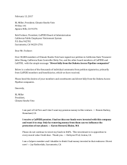 comments submitted by Climate Hawks Vote members to CalPERS