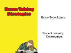 Essay type Exams - Student Learning Development