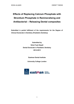 Effects of Replacing Calcium Phosphate with Strontium Phosphate