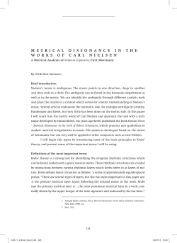 Metrical Dissonance in the Works of Carl Nielsen. A