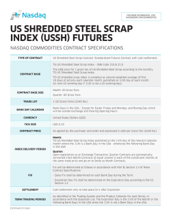 us shredded steel scrap index (ussh) futures