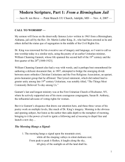 Modern Scripture, Part 1: From a Birmingham Jail