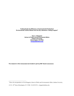 Trading Equity for Efficiency in Environmental Protection