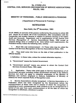 No. 2/10/80/-JCA CENTRAL CIVIL SERVICES (RECOGNITION OF