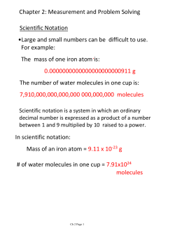 Chapter 2: Measurement and Problem Solving