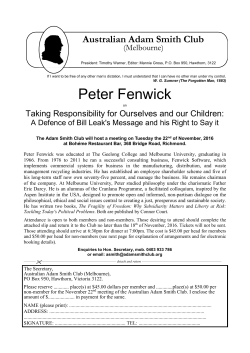 Peter Fenwick - The Australian Adam Smith Club