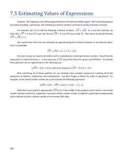 7.5 Estimating Values of Expressions