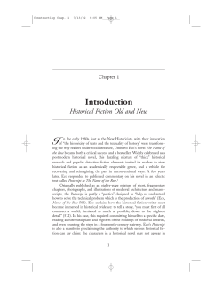 Introduction Historical Fiction Old and New I