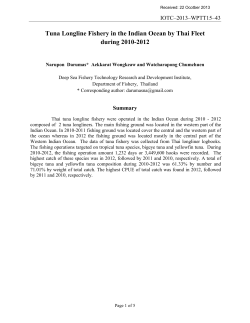 Tuna Longline Fishery in the Indian Ocean by Thai Fleet