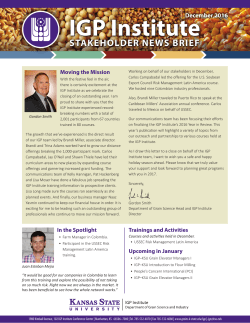 stakeholder news brief - Grain Science and Industry