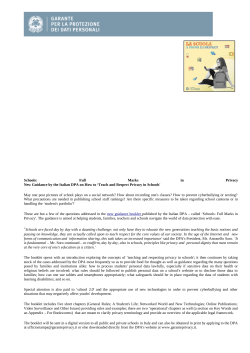 Schools: Full Marks in Privacy New Guidance by the Italian DPA on