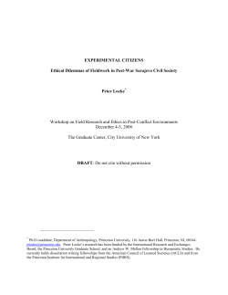 Ethical Dilemmas of Fieldwork in Post