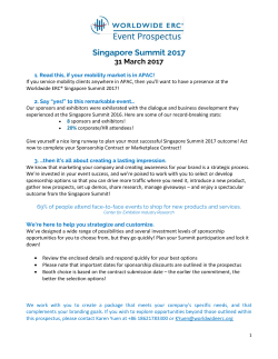 2017 Singapore Summit Prospectus