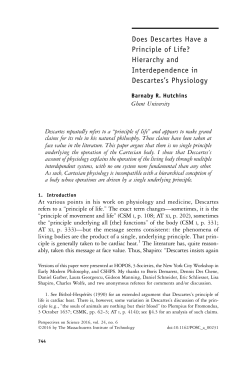Does Descartes Have a Principle of Life? Hierarchy and