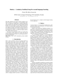 Simicry - A mimicry-feedback loop for second language learning